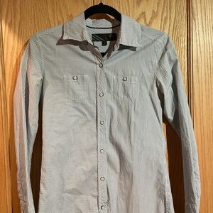 Vans Black and White Striped Button Down Shirt